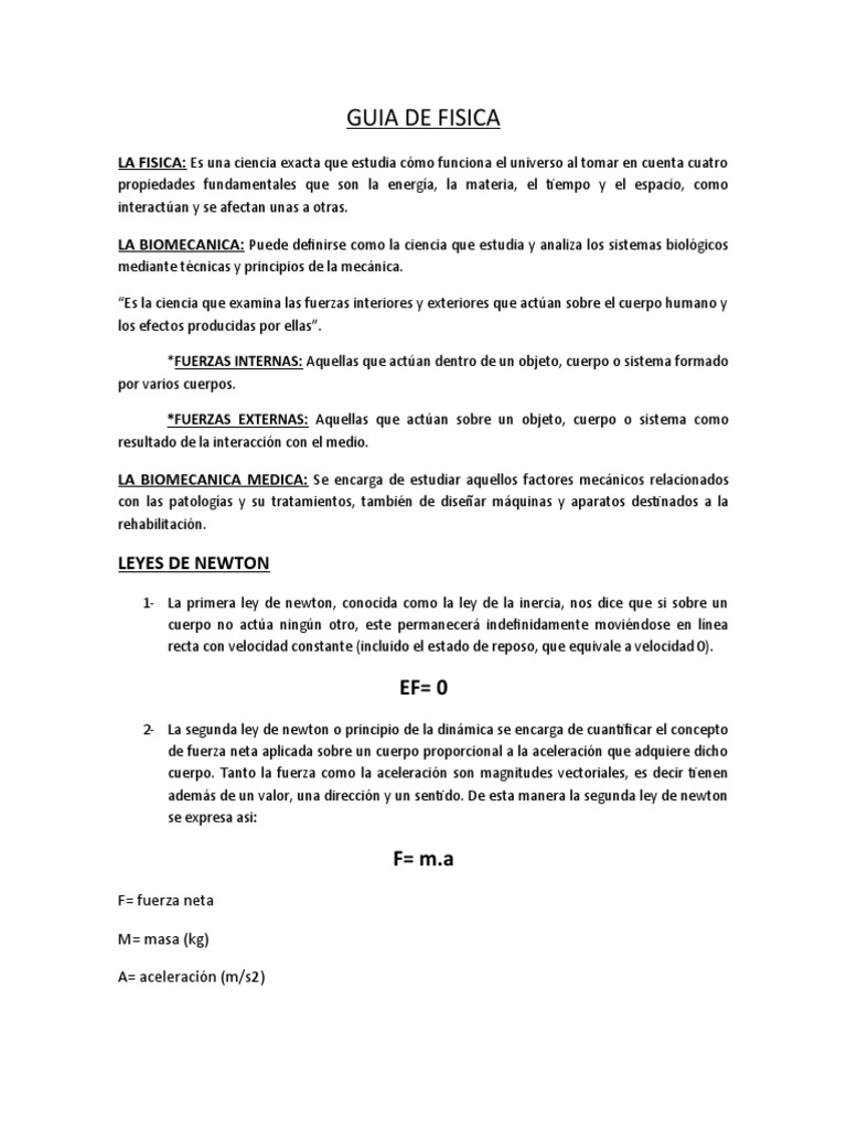 Guia de Fisica | PDF | Temperatura | Las leyes del movimiento de Newton