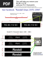 Randall RG 80 FS-5 Footswitch Label Template