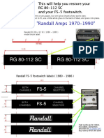 Randall RG 80 FS-5 Footswitch Label Template