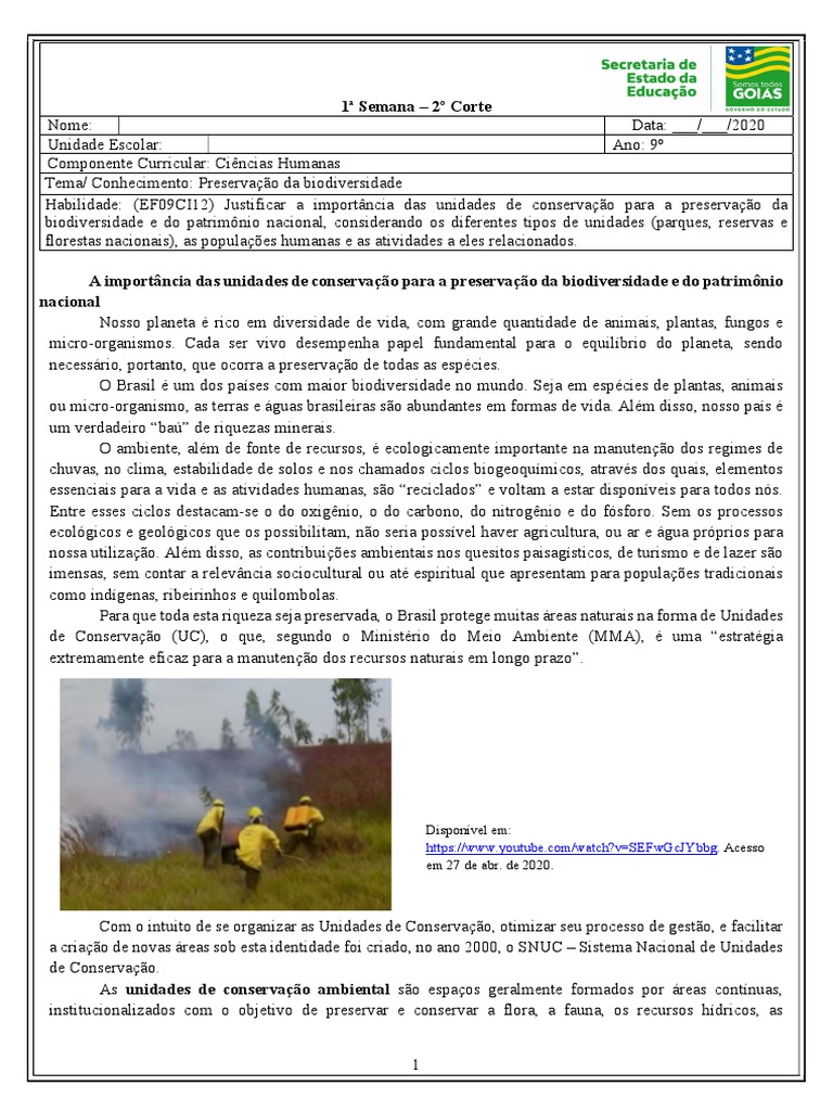 Importância Das Unidades de Conservação - 18-05 | PDF | Vacinas ...