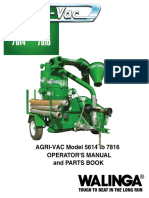 AGRI-VAC Model 5614 To 7816 Operator'S Manual and Parts Book
