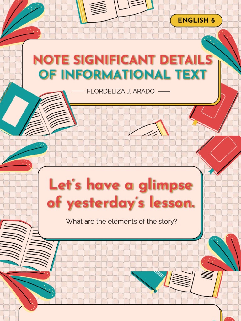 Note Significant Details of Information | Download Free PDF | Narration ...