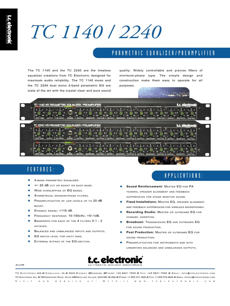 TC Electronic 1140 and 2240 | PDF | Equalization (Audio 