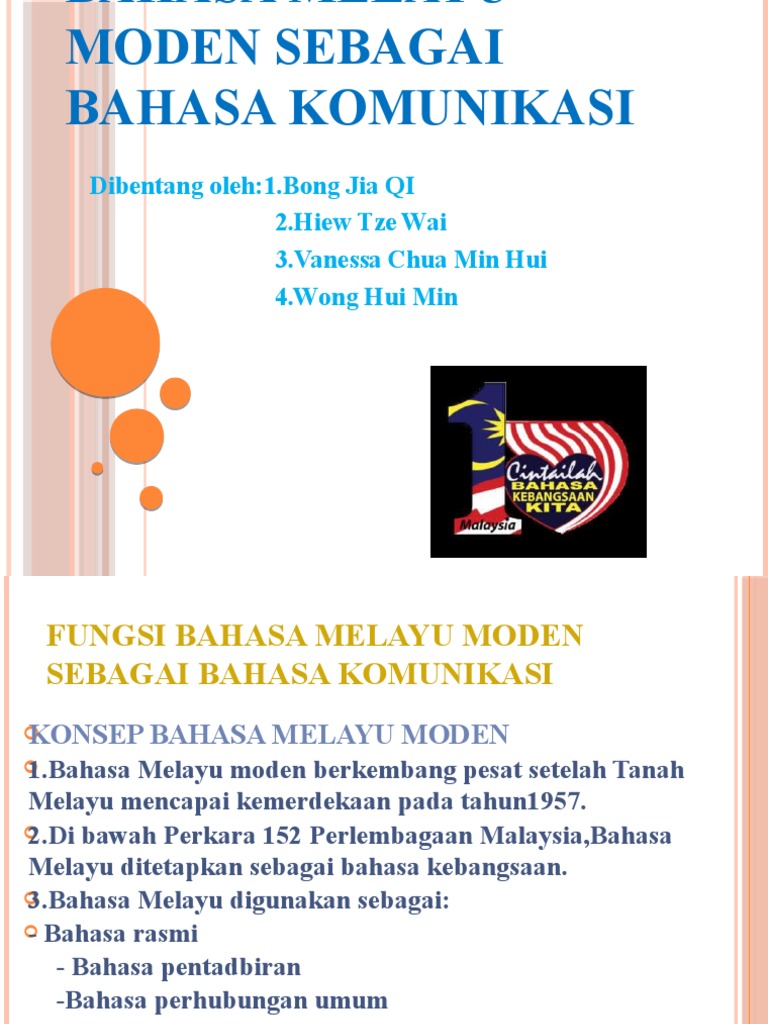 konsep bahasa melayu moden