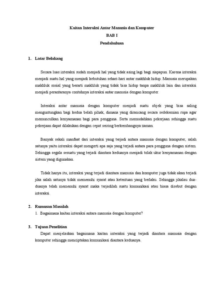 Kaitan Interaksi Antar Manusia Dan Komputer Me Pdf
