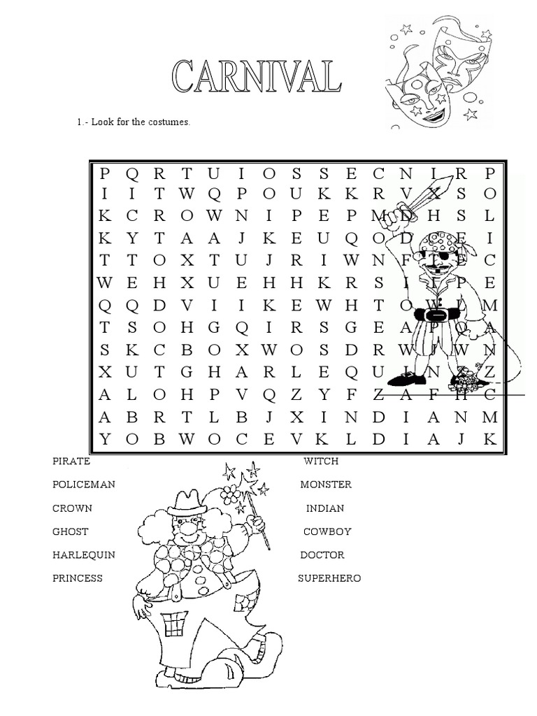 CARNIVAL WORDSEARCH
