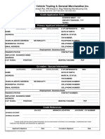 The Ark Vehicle Trading & General Merchandise Inc.: Credit Application Form