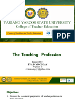 Yariano Yarcos State University: College of Teacher Education