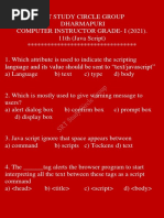 Java Script PG TRB Computer Instructor 2021 SRT STUDY CIRCLE GROUP