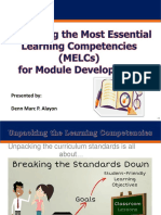Presentation Unpacking The MELCs For Module Development