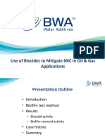 Use of Biocides To Mitigate MIC in Oil & Gas Applications