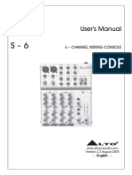 User's Manual: 6 Channel Mixing Console