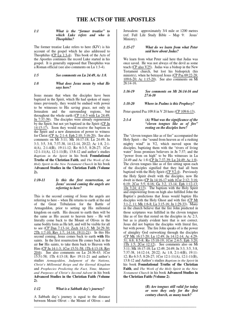 The Acts of The Apostles | PDF | Baptism | Baptism With The Holy Spirit
