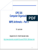 CPE 335 CPE 335 Computer Organization MIPS Arithmetic - Part II