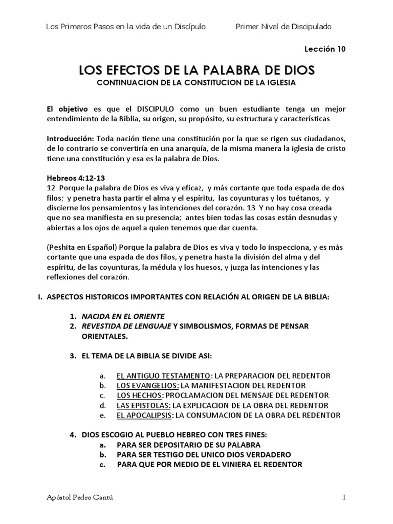 Los Efectos de La Palabra de Dios | PDF | Biblia | Evangelios