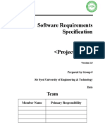 Software Requirements Specification: Member Name Primary Responsibility
