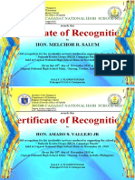 Certificate of Recognition: Hon. Melchor R. Salum