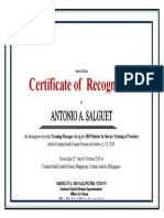 Certificate of Recognition: Cordon South District