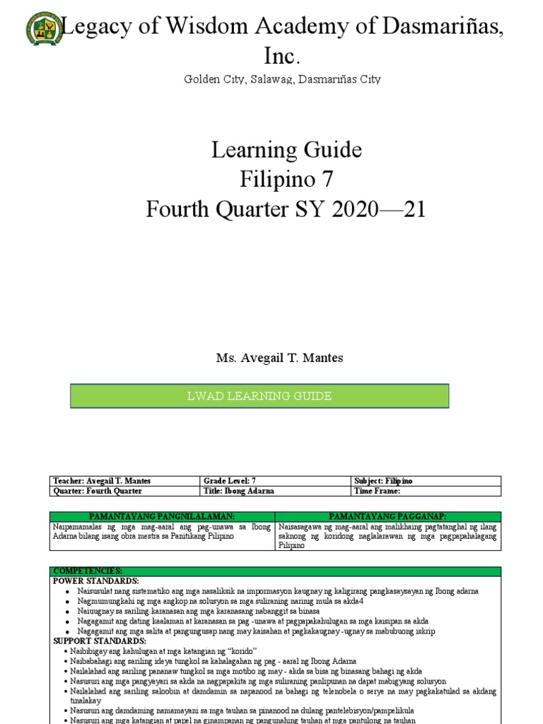 Filipino 7 LG 4thquarter | PDF