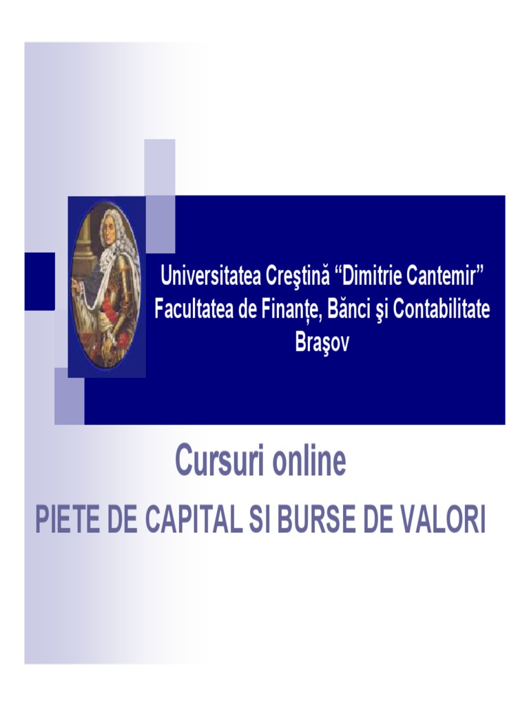 Curs 1 Elemente Definitorii Ale Pietei de Capital PDF