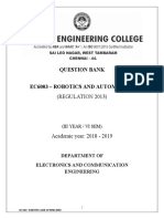 Question Bank Ec6003 - Robotics and Automation: (REGULATION 2013)