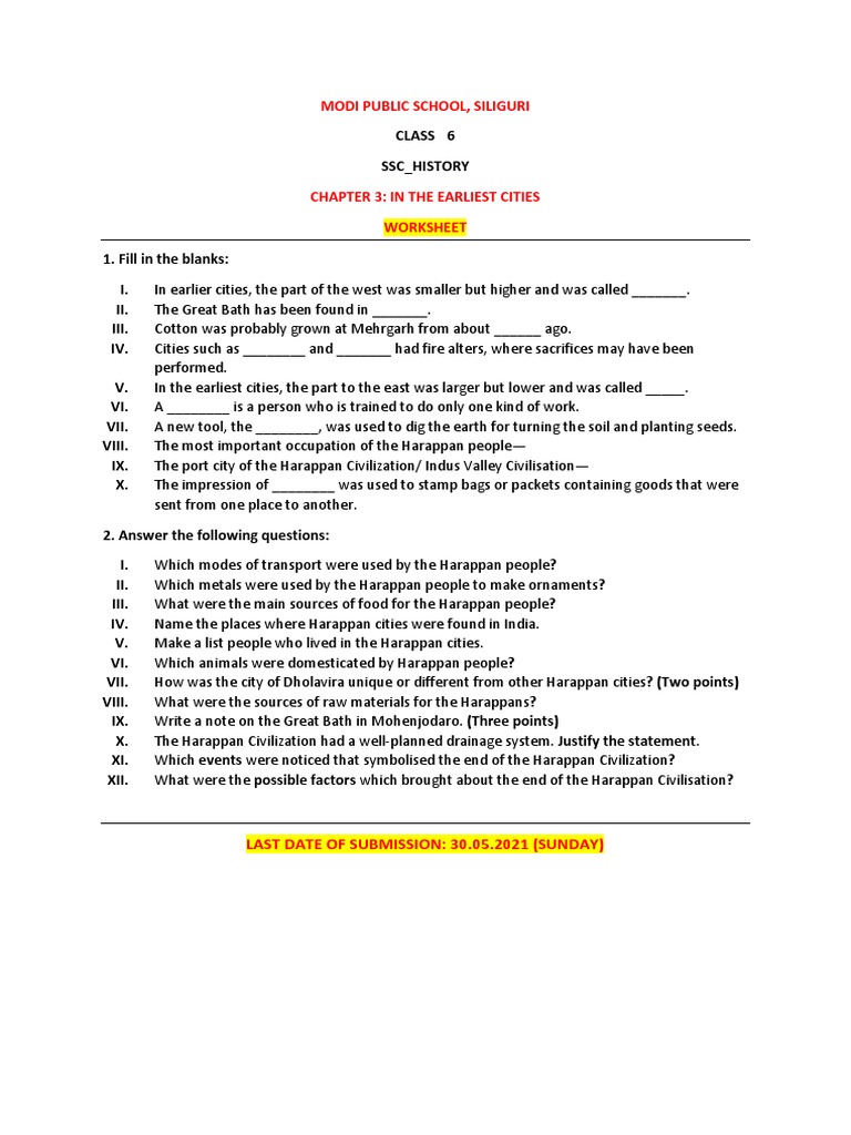 Chapter 3 - Worksheet 01 Questions | PDF