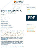 Welcome Letter for Leadership Program_ 4 Templates