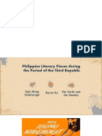Philippine Literary Pieces During The Period of The Third Republic