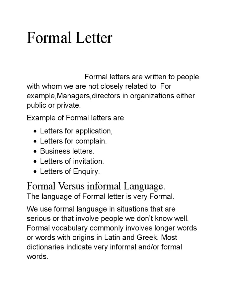 Formal Letter Writing Guide | PDF | Career \u0026 Growth | Foreign Language  Studies, image size:768x1024