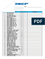 Item No. Materials UOM QTY Remarks