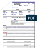 Process Audit: Evaluation Sheet
