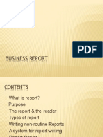 Business Report Format and Structure