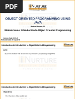 OOPJ2 - Module 1 - Introduction To Object Oriented Programming