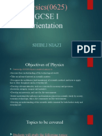 Igcse I Orientation: Physics (0625)