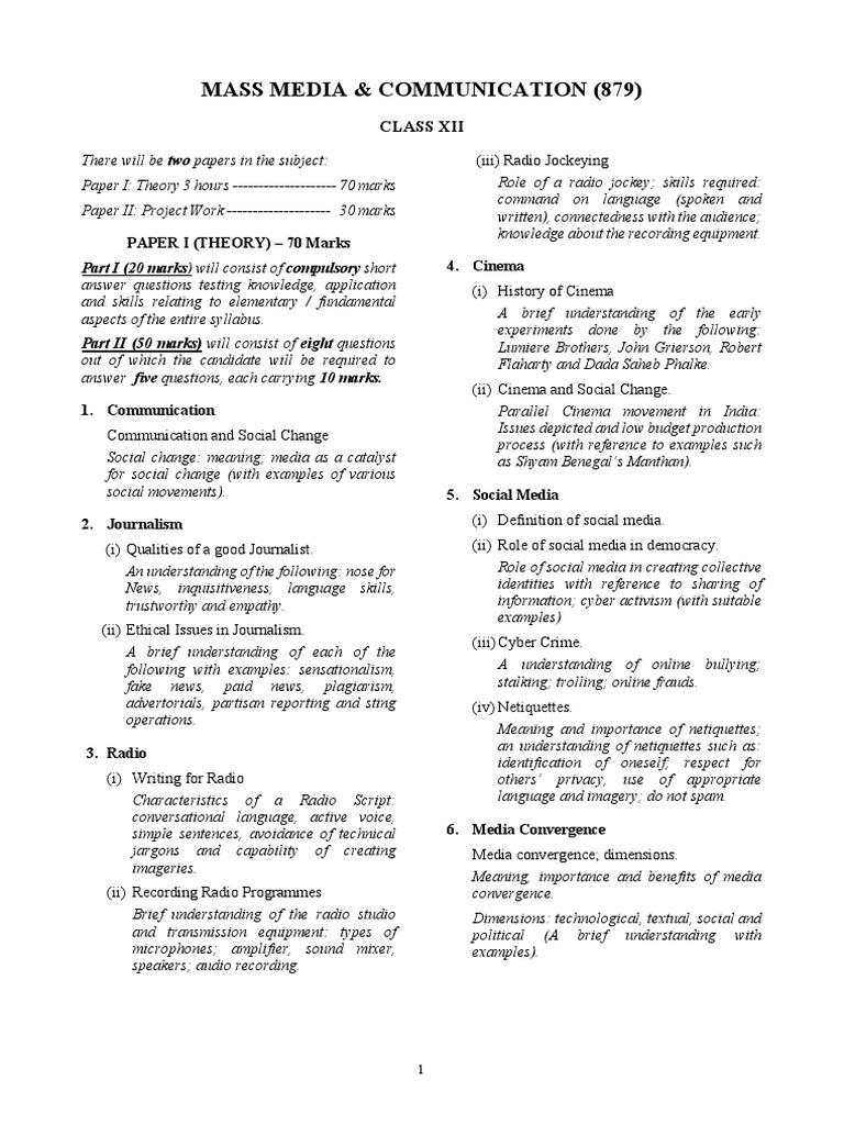 Mass Media And Communication Pdf