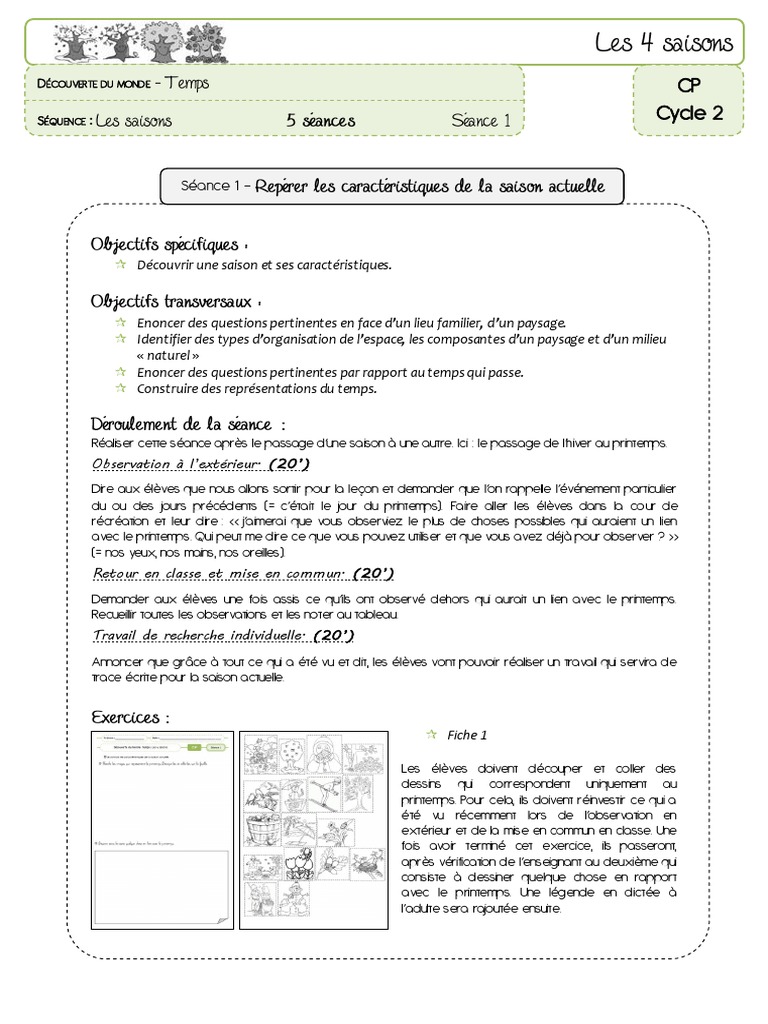 Ddm Sequence Les Saisons Pdf Automne Phenomene Periodique