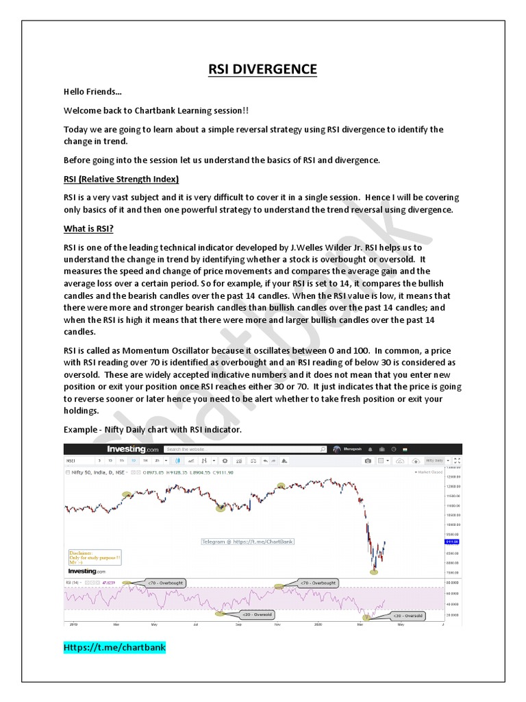 RSI Divergence Trading Strategies Explained | PDF | Financial Economics ...
