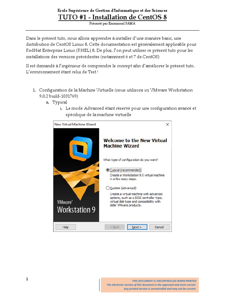 Installation de CentOS 8: Guide Pratique | PDF | Machine virtuelle | VMware