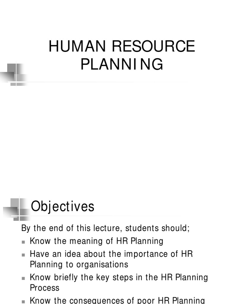 Understanding Human Resource Planning | PDF | Human Resources ...