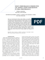 A Structure - Conduct-Performance Perspective of How Strategic Supply Chain Integration Affects Firm Performance