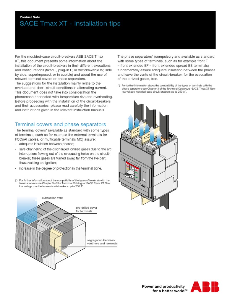 Инструкция на Автоматические выключатели ABB серии SACE Tmax XT бренда ABB - скачать pdf №
