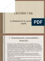 LECCIÓN 7.2 La Fundación de La Sociedad Anónima.