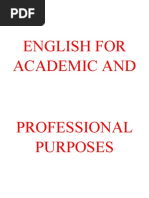 English For Academic and Professional Purposes