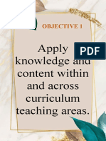Apply Knowledge and Content Within and Across Curriculum Teaching Areas