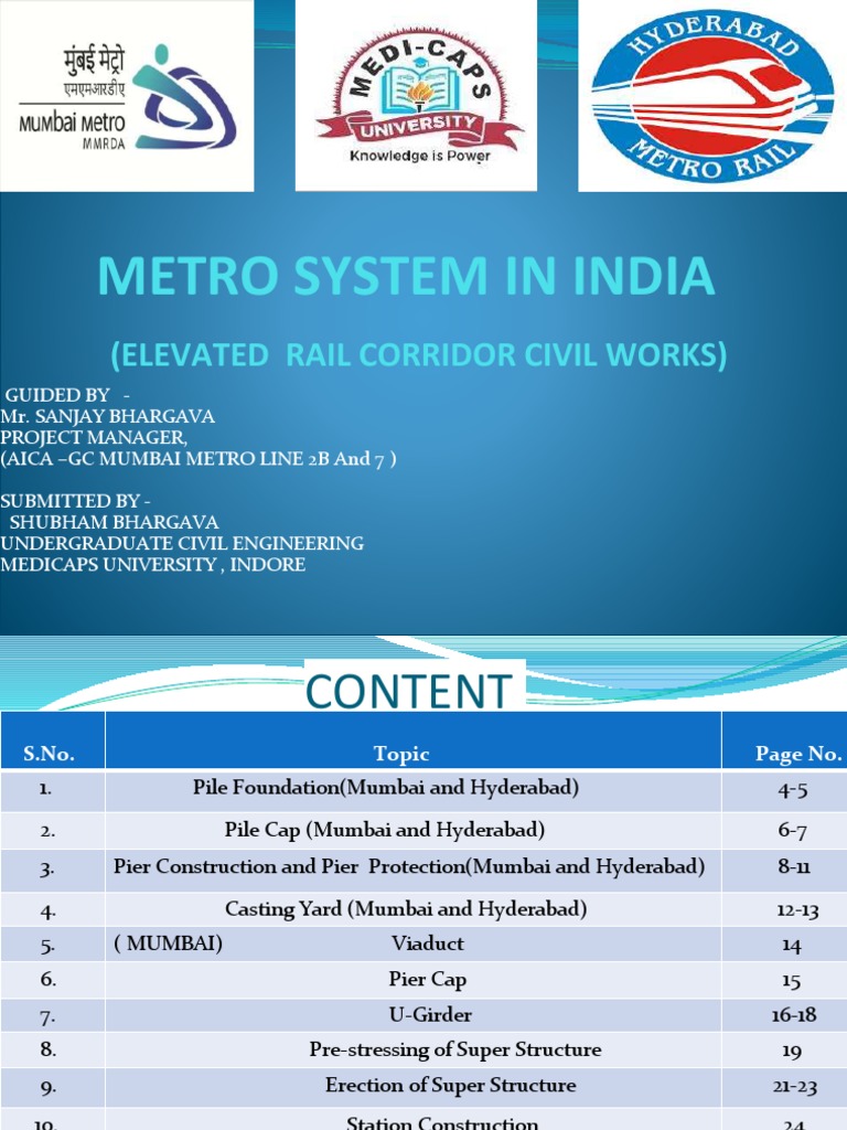 Elevated Metro Construction Overview | PDF | Prestressed Concrete ...