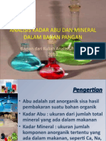 Analisis Kadar Abu Dan Mineral Dalam Bahan Pangan