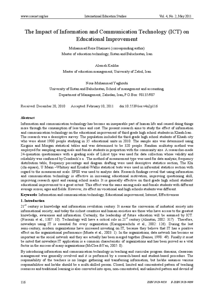 The Impact of Information and Communication Technology (ICT) On ...