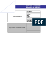 User Information: Sapphire Retail Limited New User in Erp System