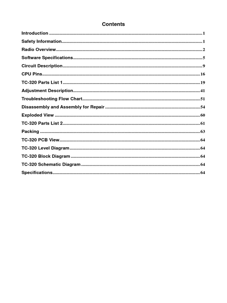 TC-320 Service Manual Overview | PDF | Amplifier | Modulation