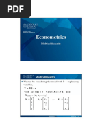 Econometrics: Multicollinearity